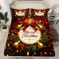 thumbnail image 2 of Feelyou Merry Christmas Twin Sheet Sets, Gold Bell Twin Fitted Sheet, Glitter Stars Dots Print Flat Sheet, Lightweight Room Decor,3-Piece, 2 of 7