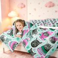 thumbnail image 4 of Manfei Christmas Cat Animals 7-Piece Twin Bedding,Traditional Snowflake Stripes Bedding Comforter Set,Green Gray,Christmas Reversible, 4 of 6