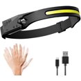thumbnail image 1 of Linterna frontal LED recargable, 270 lúmenes, 230 grados, 5 modos de iluminación por inducción COB para niños y adultos, control por sensor de movimiento, para correr, pescar, 1 of 5