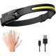 thumbnail image 1 of Linterna frontal LED recargable, 270 lúmenes, 230 grados, 5 modos de iluminación por inducción COB para niños y adultos, control por sensor de movimiento, para correr, pescar, 1 of 5