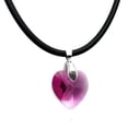 thumbnail image 2 of Juego de aretes y collar ZVEZDA de caucho con dije en forma de corazón plata mexicana ley .925 fucsia, 2 of 5