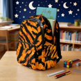 thumbnail image 3 of Garronmavis Orange Tiger Stripe Animal Backpack Pack, 17 Inch Ergonomic Kids Bookbag Comes with Lunch Container, Pencil Holder and Water Bottle Cover for Jungle Fans, 3 of 7