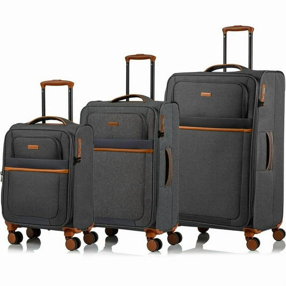 CHAMPS Classic II Collection, 3-piece Softside Luggage set, Grey