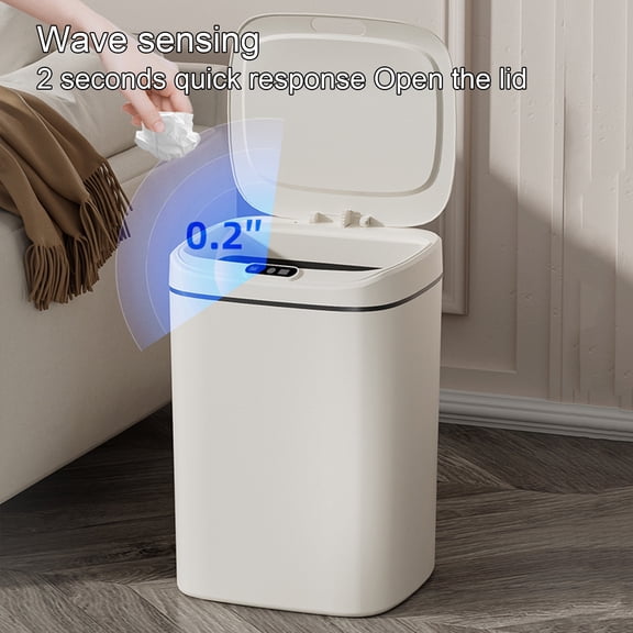sunsanly 12/14/16L Smart Trash Can with Lid Automatic Sensor Battery Operated Living Room Kitchen Bathroom Household Waste Rubbish Garbage Storage Bin