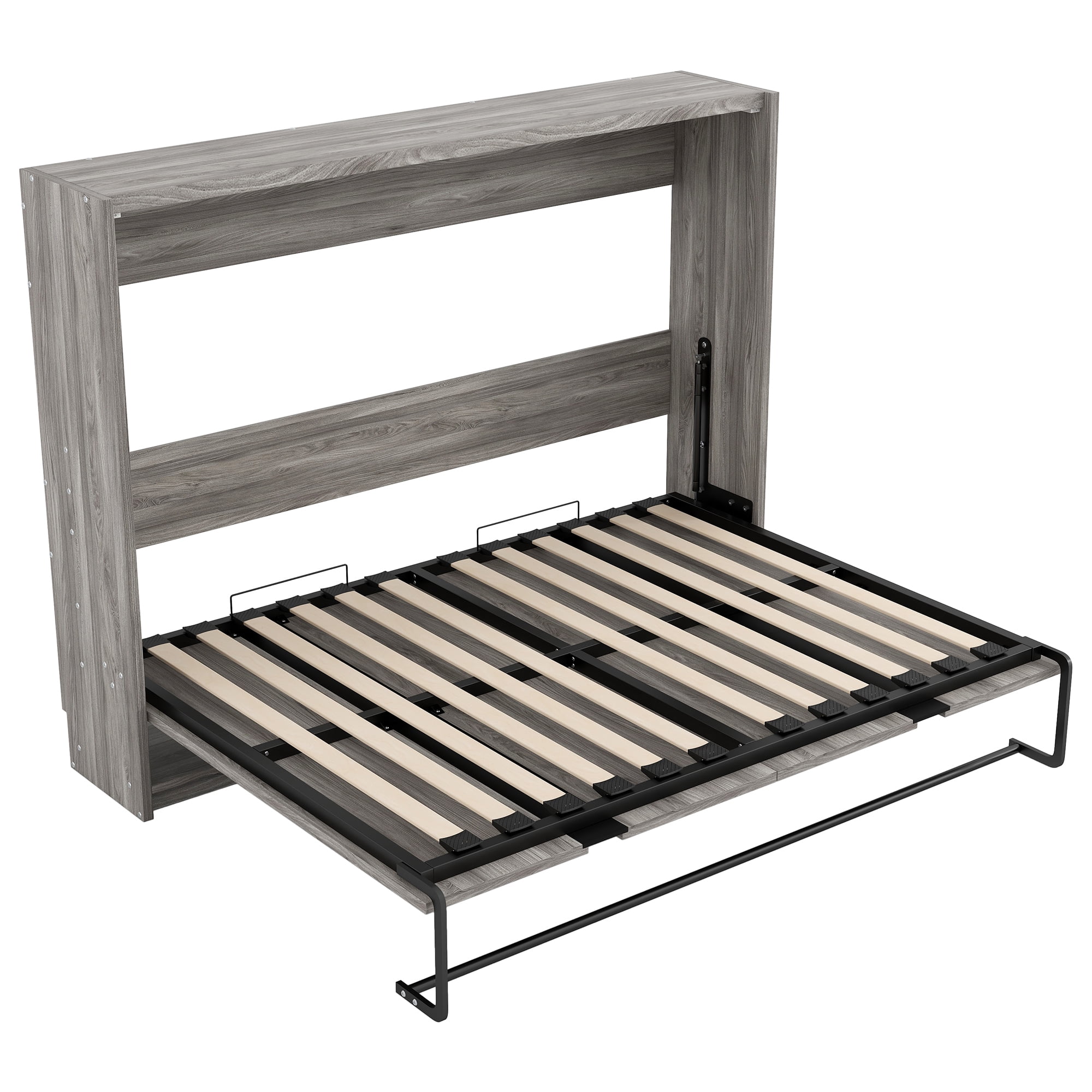 Euroco Wood Full Size Murphy Bed, Convertible into Cabinet, Gray