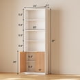 thumbnail image 4 of 72" Tall Bookshelf with Doors, 6-Tier Modern Bookcase and Storage Cabinet, Display Shelves with Anti-Tip Kit for Living Room, Bedroom, and Home Office Decor Oak, 4 of 10