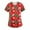 #1 Red, variant on Luxalzxs Scrub Tops Women, Christmas Print Nurse Uniforms Short Sleeve V-Neck Scrub Tops Medical Shirts with Pockets