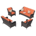 thumbnail image 5 of Ovios 4 Pieces Outdoor Patio Furniture Wicker Patio Sectional Sofa with Loveseat for Backyard, 5 of 6