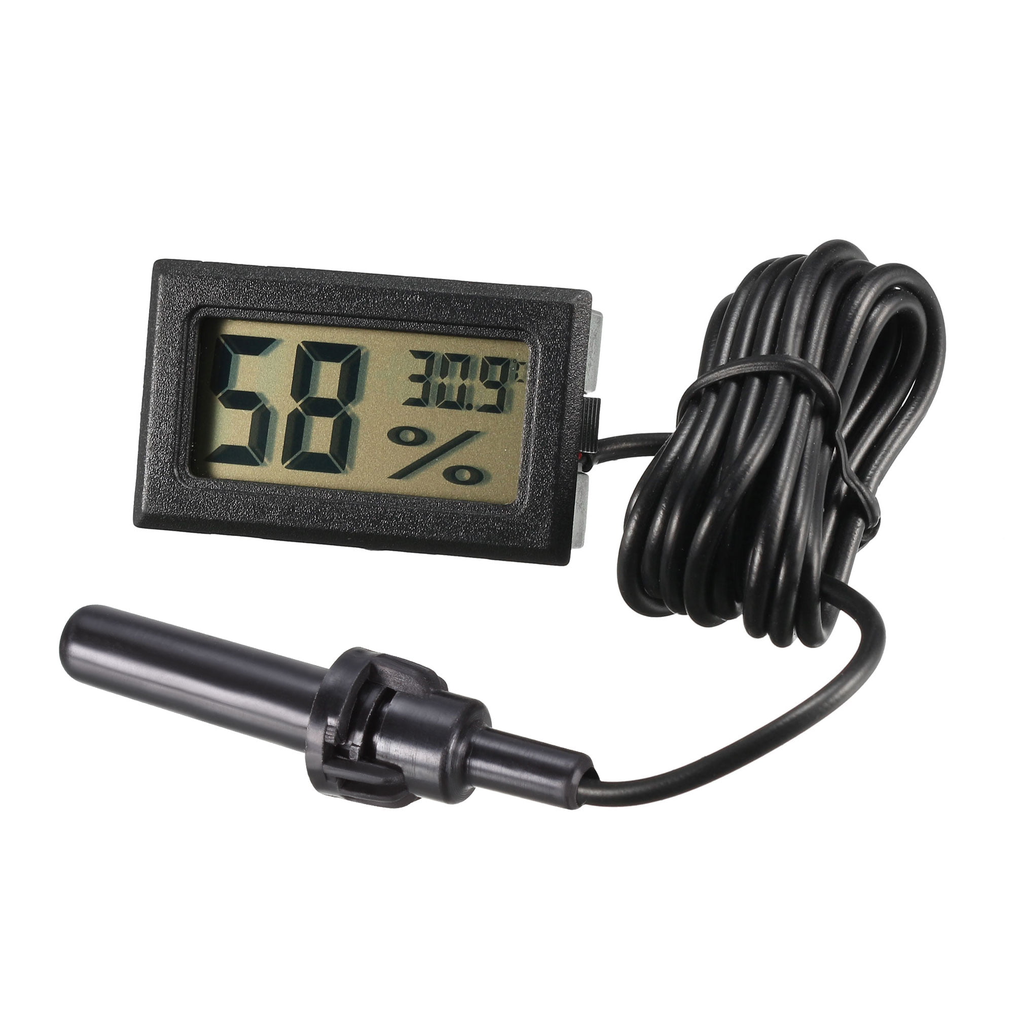 Temperature Display Meter Black Gauge Mini Humidity Thermometer Hygrometer LCD