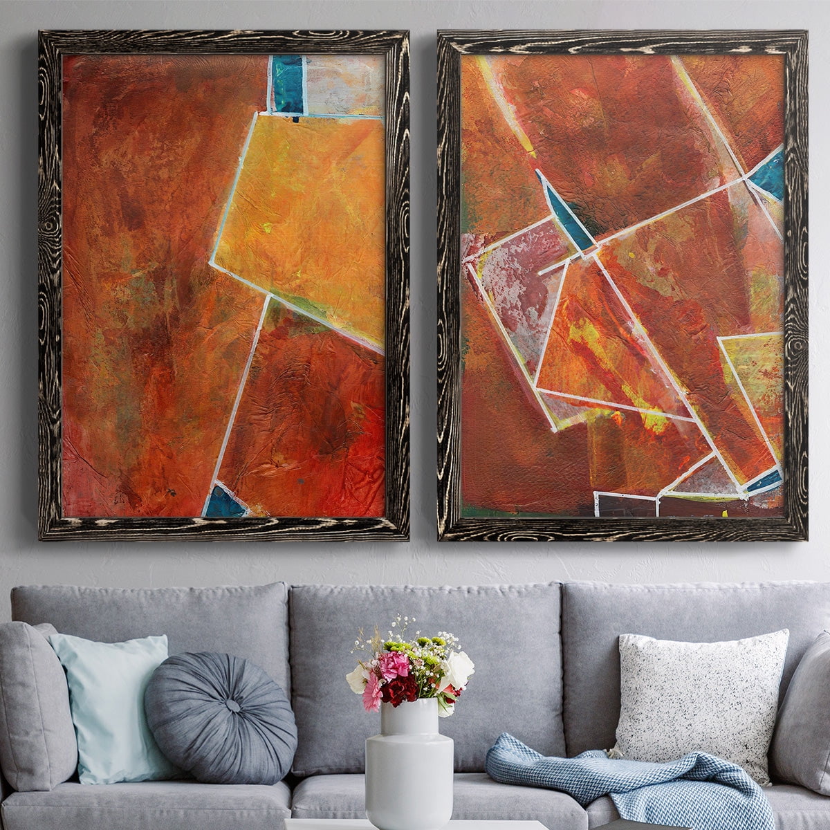 Primary Connection I - Premium Framed Canvas 2 Piece Set - Ready to Hang