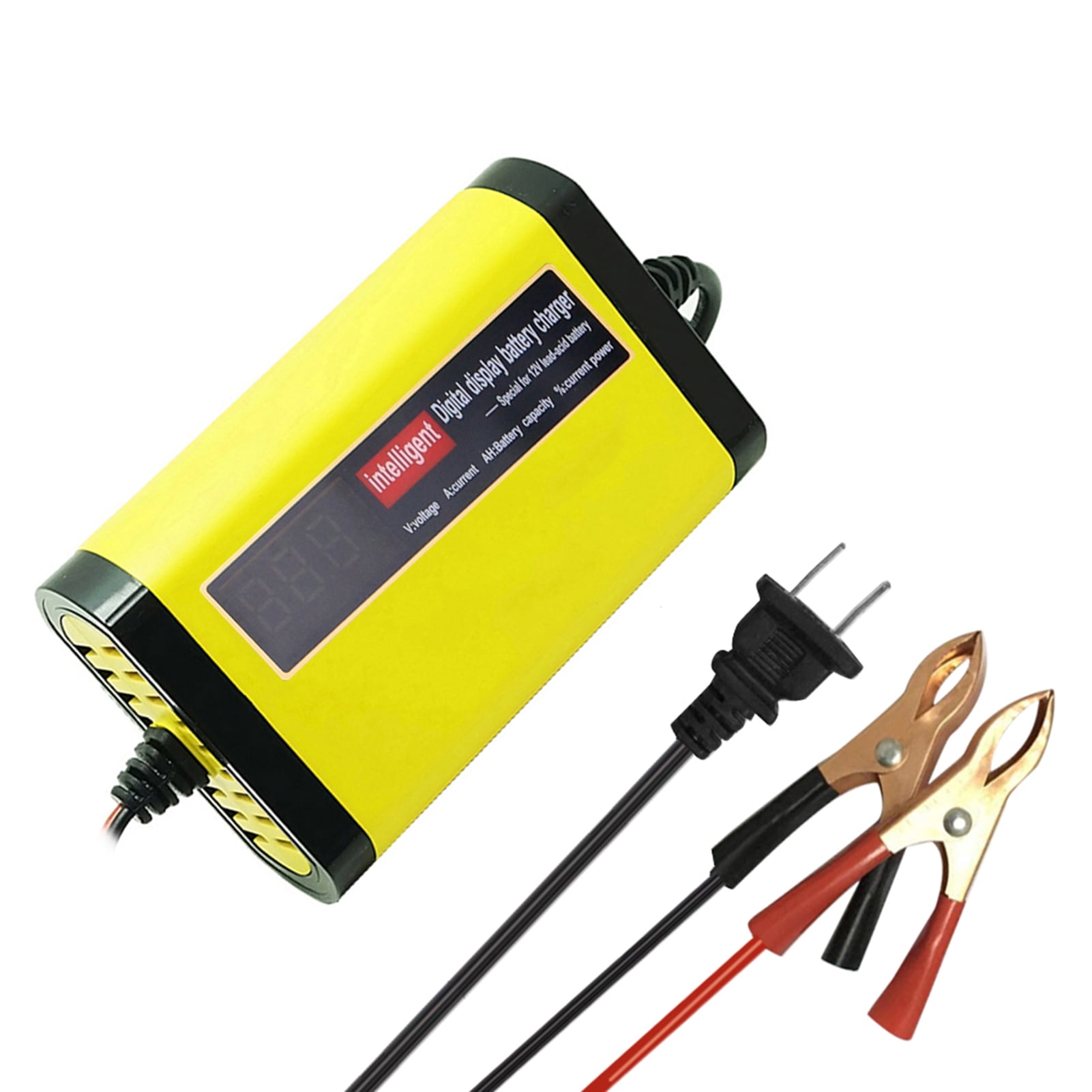 Car Motorcycle Charger 12V 2A Full Automatic 3 Stages Lead Acid AGM GEL Intelligent LCD Display