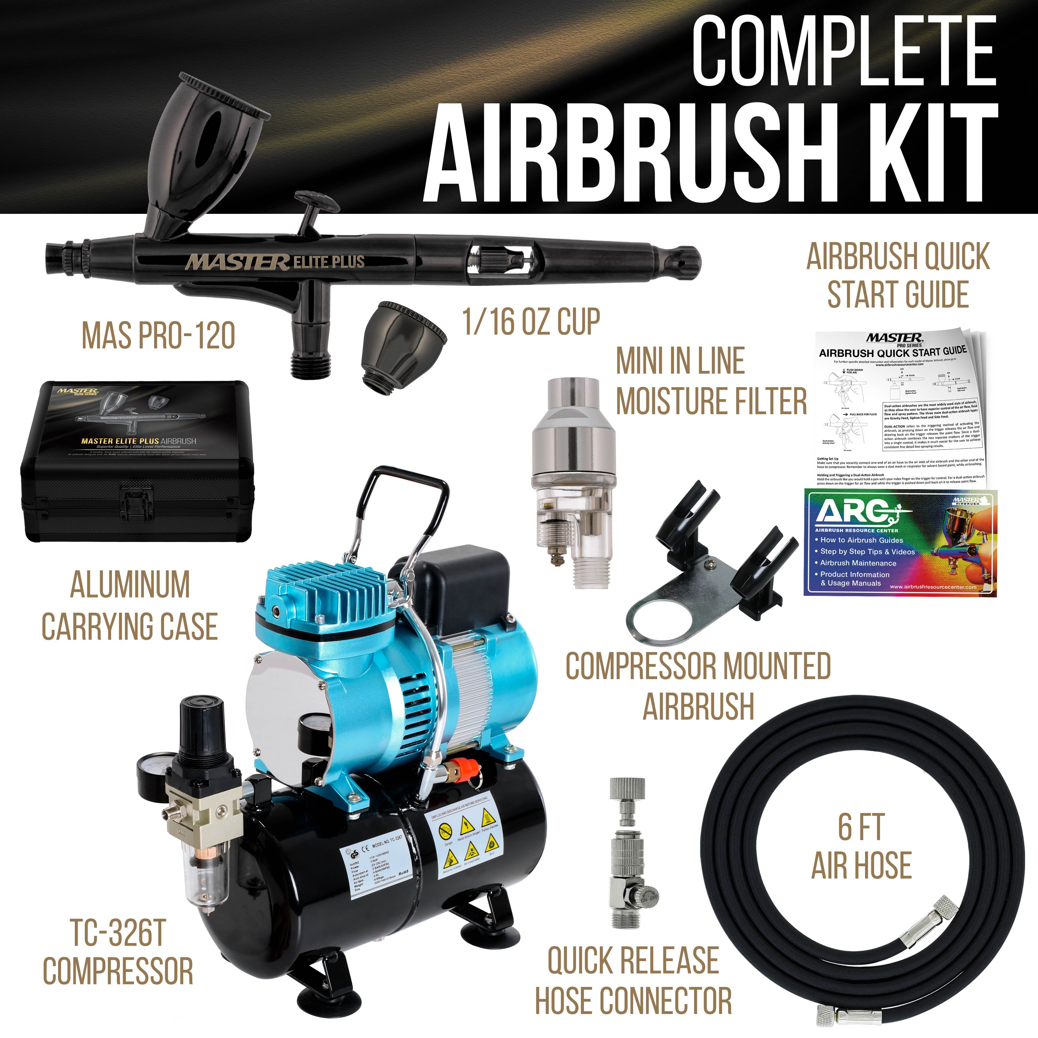 Master Airbrush MAS TC-320-HB Cool Runner Dual Fan Compressor Kit