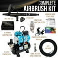 thumbnail image 2 of Master Airbrush Cool Runner II Dual Fan Air Storage Tank Compressor System Kit with Master Elite Plus Elite Level Performance Airbrush Set, Case, Dual-Action, 0.3mm Tip, 2 Cups, Hose Holder, 2 of 7