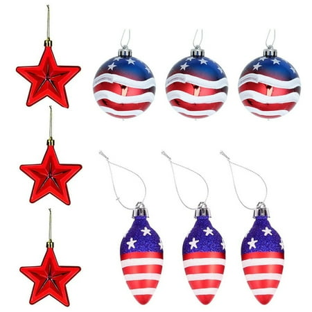 

iOPQO room decor Decoration Gift Day Hanging Pendant Ball Ornaments 9PC Independence Home Decor home decor