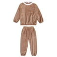 thumbnail image 5 of Owordtank Thick Fleece Pajamas for Women Soft Warm Plush Pullover Tops Sleep Pants 2 Piece Loungewear Winter Sleepwear, 5 of 5