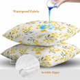 thumbnail image 4 of Throw Pillow Covers 16x16 Inch Set of 2, Yellow Flowers Spring Waterproof Outdoor Pillow Covers, Elegant Farmhouse Botanical Decorative Cushion Pillowcases for Couch, Sofa, Bed, Garden, Patio, 4 of 9