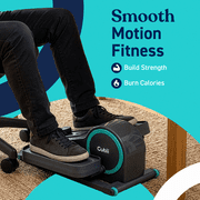 Cubii GO Aqua - Ultra Portable Under Desk Elliptical, Foot Pedal Exerciser Machine with Built-in Wheels, Easy Retractable Handle, Large LCD Fitness Tracker, Adjustable Resistance Levels