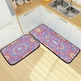 thumbnail image 7 of GZHJMY Vintage Flower Mandalas-c Kitchen Rug,Set of 2 Decoration Non Skid Washable Soft Super Absorbent Anti Kitchen Floor Mats for Kitchen Office Laundry Room Bathroom (19"x27"+19"x47"), 7 of 7