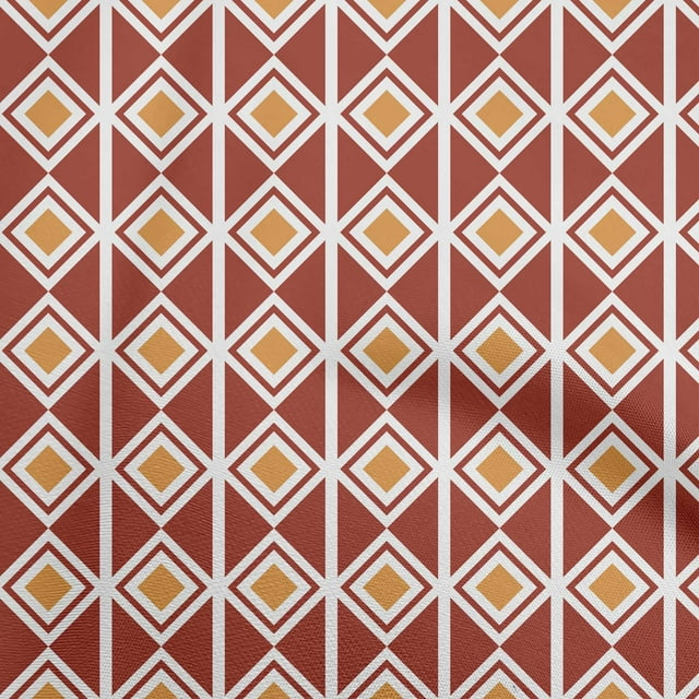 oneOone Cotton Flex Maroon Fabric Geometric Sewing Craft Projects Fabric Prints By Yard 40 Inch Wide