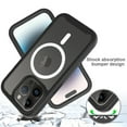 thumbnail image 3 of Magnetic for iPhone 12 Pro Max Case, [Compatible with MagSafe] [Built-in Screen Protector] Dustproof Full Body Shockproof Transparent Phone Case Cover for iPhone 12 Pro Max - Black, 3 of 4