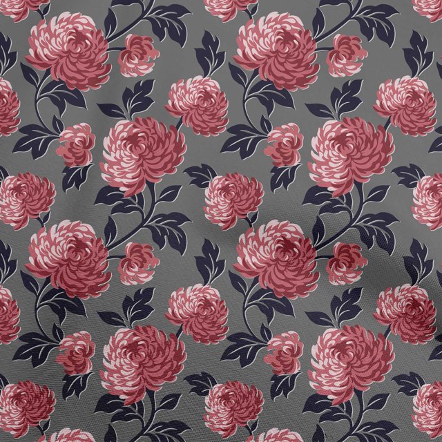 oneOone Velvet Light Gray Fabric Floral Sewing Material Print Fabric By The Yard 58 Inch Wide