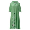 thumbnail image 4 of AOOCHASLIY Ladies Dresses Clearance V Neck Short Sleeve Loose Summer Flowy Mini Dress, 4 of 5