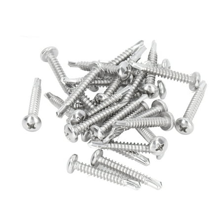 

Octpeak Self Drilling Screws 50PCS Round Head Drill Screw 304 Stainless Steel Self Drilling Screws Fastener M4.8x32 304 Stainless Steel Screws