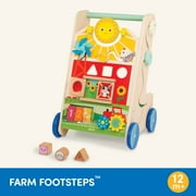 Battat Farm Footsteps Wooden Activity Walker 19.61 in with 3 Shapes, Baby and Toddler Toys
