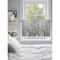 thumbnail image 4 of Half Window Curtain 36 Inches Long, Grey Flowers Window Treatment Curtain Drapes, Spring Floral Modern Oil Painting Art Small Tier Curtains for Bathroom Over Sink, 27.5"x36", 2 Panels, 4 of 7