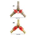 thumbnail image 3 of Universal Corrosion Proof Brass Valves Hose Adapter Connector For Car Motorcycle Engine Maintenance Fluid Transfer Lines Copper M10 three way, 3 of 4
