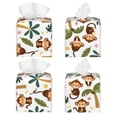 thumbnail image 2 of Picia Monkeys Swinging from Palms Pattern Tissue Box Cover,PVC Leather Square Holder,Tissue Box Holder with Magnetic Bottom,Facial Paper Organizer Dispenser-5.2"X5.2"X5.2", 2 of 8