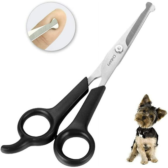 Chibuy Professional Pet Grooming Scissors with Round Tip Stainless Steel Dog Eye Cutter for Dogs and Cats, Professional Grooming Tool, Size 6.70" x 2.6" x 0.43"