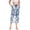 Blue White Peony, variant on Women's Cropped Pajama Pants Wide-leg Summer Sleep Pants with Pockets Loose Fit Comfy Pj Pants ,Pink-strawberry Heart Print S