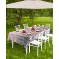 thumbnail image 4 of Fsddascl Pink Christmas Outdoor Tablecloth - 60x120 Inch Rectangle Dining Table Cover, Winter Town Snowflake Xmas Tree Waterproof Outdoor Table Cloth with Umbrella Hole & Zipper for Picnic/Patio, 4 of 7