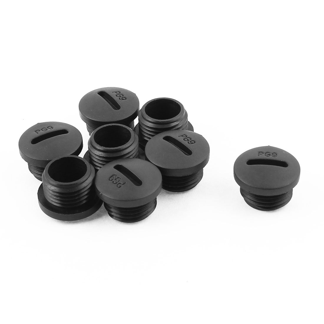 Uxcell M15 x 8mm PG9 Black Nylon Blanking Plug Screw Cap End Threaded