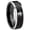 Black 2 Tone Beveled Edge, variant on Sea Turtle Design Dome Gold Plated Tungsten Men Ring 10MM