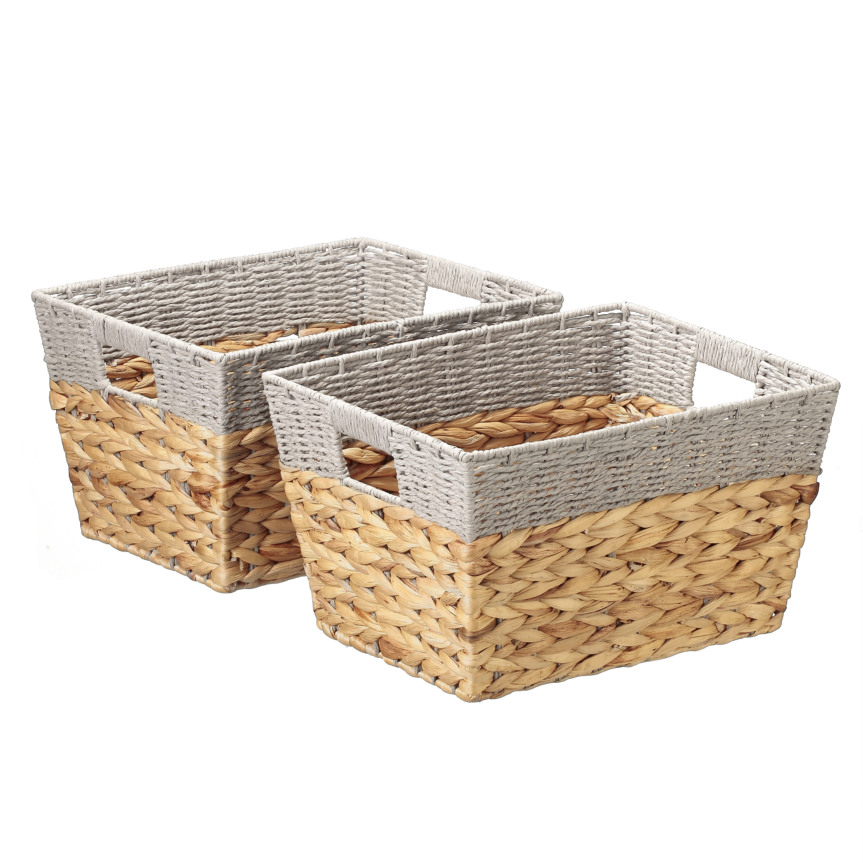 Better Homes and Gardens Large Storage Basket, 2 Pack, Gray