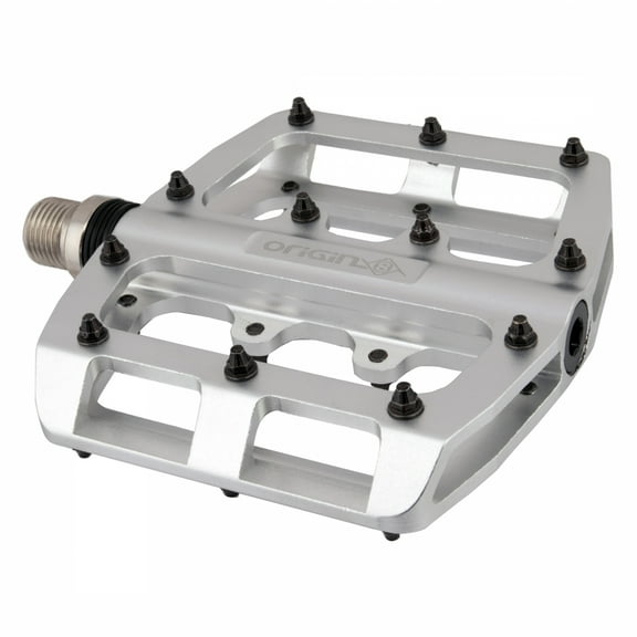 Origin8 Rascal Platform Pedals 9/16" Concave Aluminum Body Removable Pins Silver