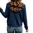 thumbnail image 4 of SSZMDLB Women Fall Winter Long Sleeve Zipper Ribbed Knitted Cardigan Sweater Casual Basic Tops Cute Cozy Fashion Pullover Dressy Work Outfits, Navy XL, 4 of 9