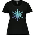 thumbnail image 3 of Inktastic Christmas Blue Ice Snowflake Women's Plus Size T-Shirt, 3 of 5