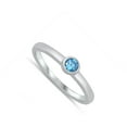thumbnail image 4 of CHOOSE YOUR COLOR Blue Simulated Topaz Circle Ring .925 Sterling Silver Band CZ Female Size 3, 4 of 4