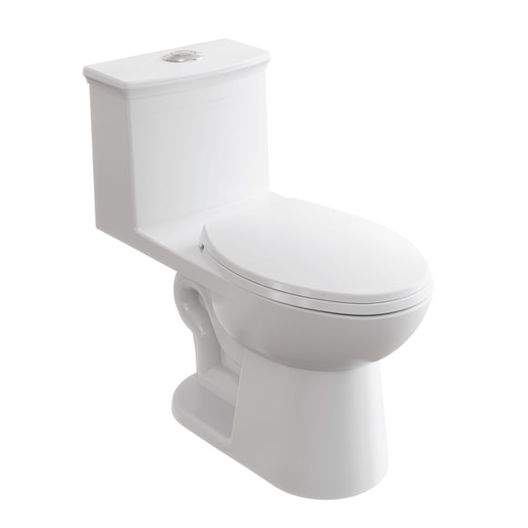 Toilette ADA à Double Chasse 0,8/1,28 GPF Commerciale, une Pièce Hauteur Confort en Céramique avec Siège à Fermeture Douce, CUPC 12 Pouces Rough In, Blanc