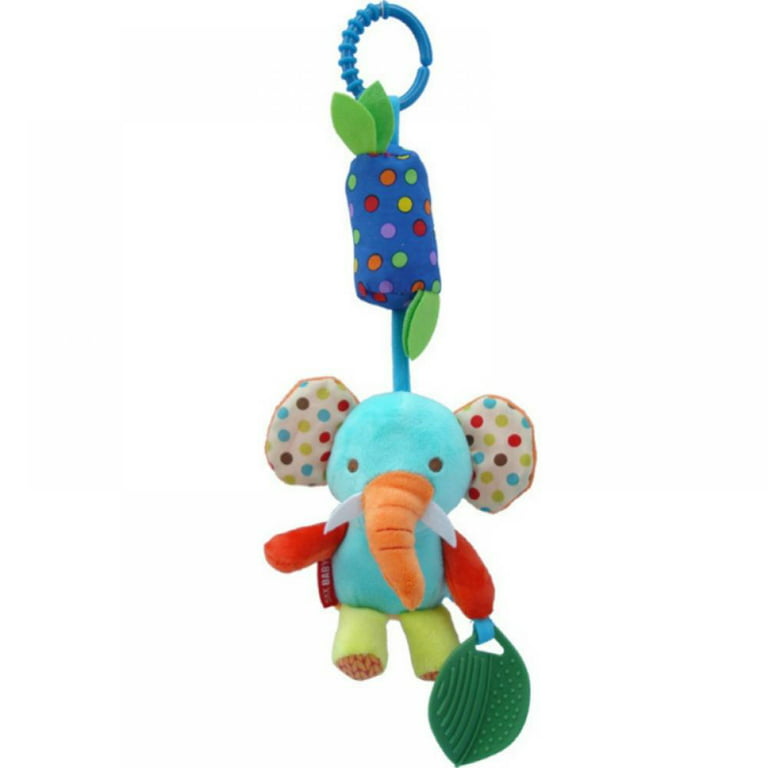 Baby Toy Soft Hanging Rattle with Teethers Plush Animal C-Clip Ring Infant  Newborn Stroller Car Seat Crib Travel Activity Wind Chimes Hanging Toys for  Boys Girls(Random Color/1Pc) 