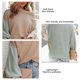 thumbnail image 5 of Mujer Suéter De Cuello Redondo Empalmado Bloques De Color De Moda Transpirable Suéter Femenino Caqui M, 5 of 7