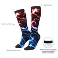 thumbnail image 4 of Goofa Red And Blue Lightning Pattern Adult Stockings, Color-Block Knee High Socks, Comfortable and Breathable, Soft and Stretchable, Sports, and Decoration, 4 of 6