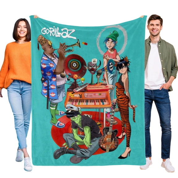 30x40 Inch Throw Blanket for Gorillaz Bed Couch Flannel Blanket for Kids Girls Boys Gifts Soft Warm Home Decor