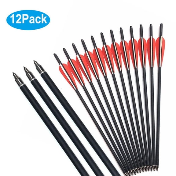 EROCK 12Pcs 20 inch Carbon Crossbow Bolts Arrow 8.8mm Moon Nocks Archery For Hunting