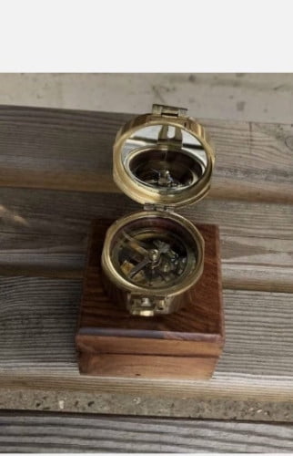 Maritime Treasures Set of 4 Brunton Compass - Brass 5.5 cm