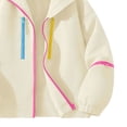 thumbnail image 5 of Girls Zip Hoodies Long Sleeve Solid Loose Jacket Sweatshirt Teens Fashion Winter Clothes White 11-12Years, 5 of 7