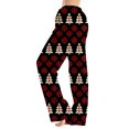 thumbnail image 2 of Lumtrix Christmas Pajamas For Women Casual Xmas Nordic Graphic Pajamas Bottoms Casual Elastic Waist Palazzo Pants Fall Pajamas Wine S, 2 of 6
